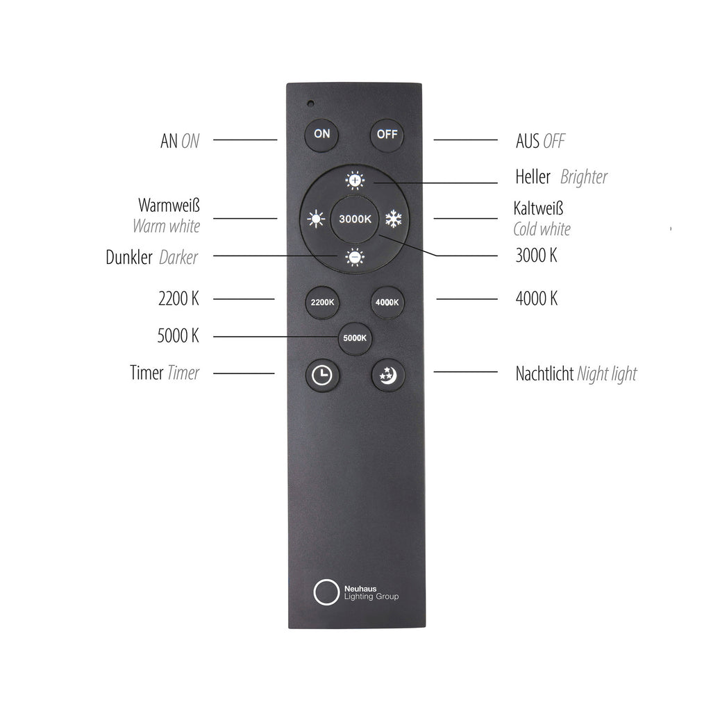 LED taklampe Lines dimbar CCT Ø35 cm grafitt med fjernkontroll monteringsdetalj