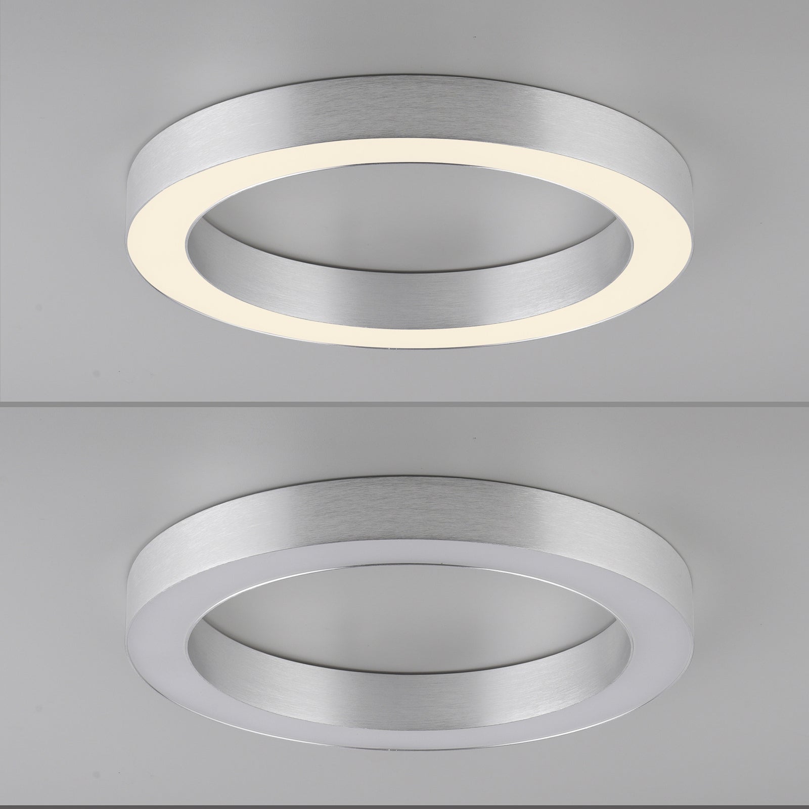 LED taklampe Lines sølv CCT dimbar med fjernkontroll