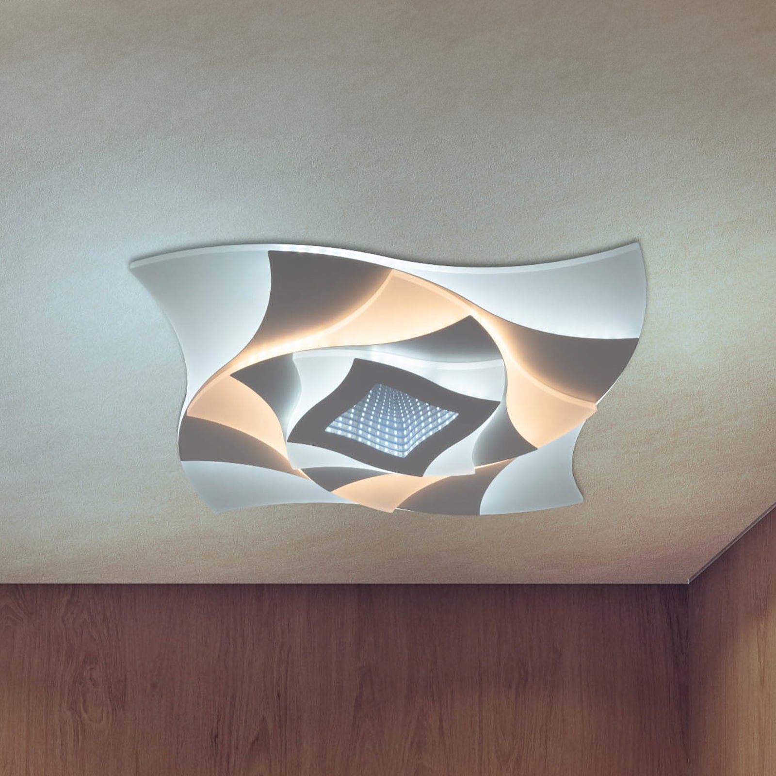 LED taklampe Liora hvit forfra