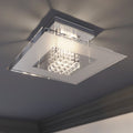 LED taklampe Lisandra krystallglass krom 42 cm IP44 forfra