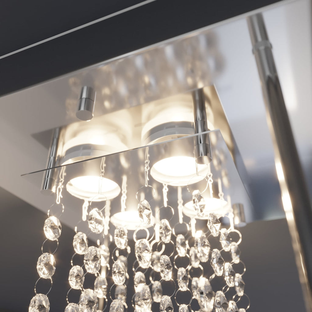 LED taklampe Lisandra krystallglass krom 42 cm IP44 oversikt