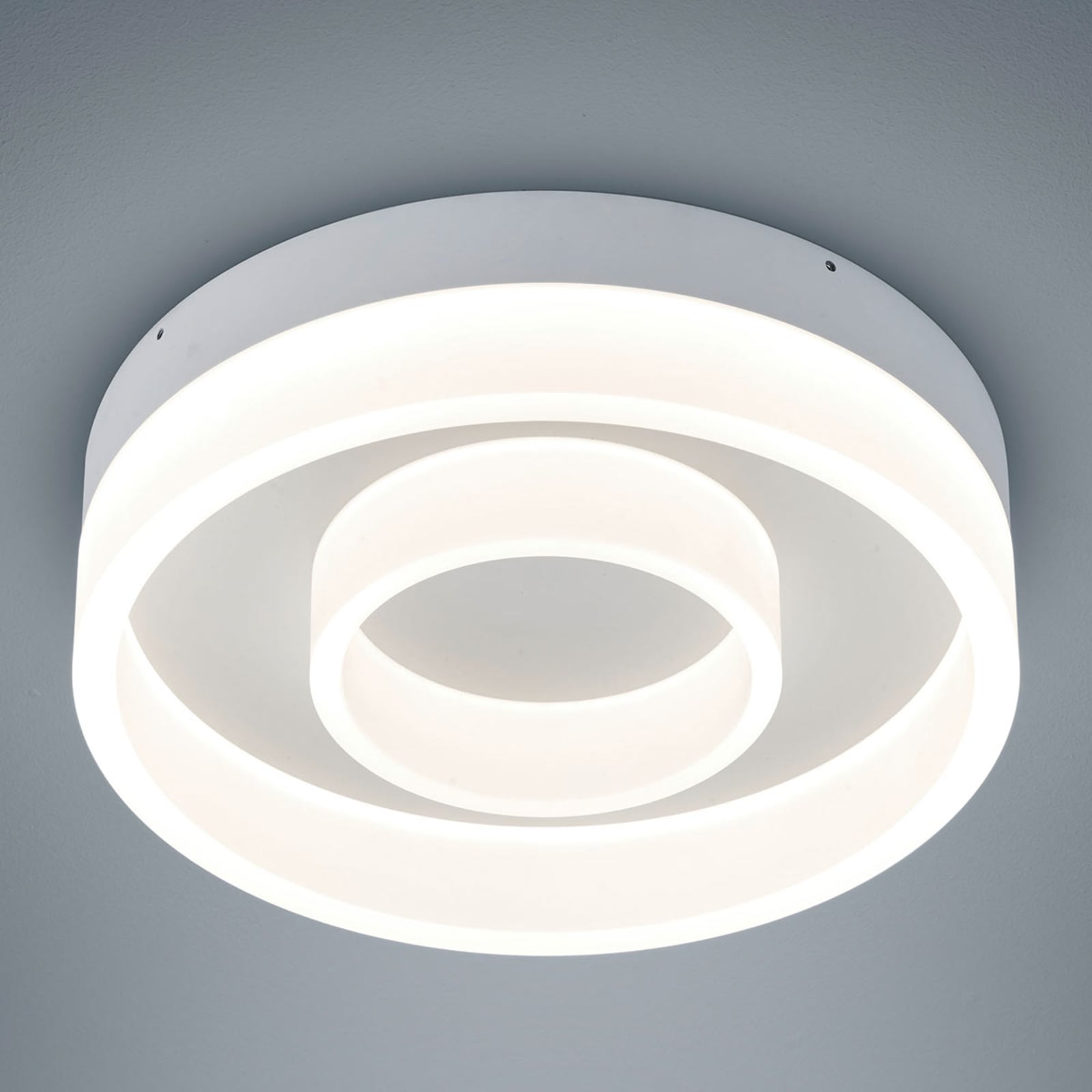 LED taklampe Liv rund hvit dimbar Ø30 cm 34W fra Helestra sett forfra