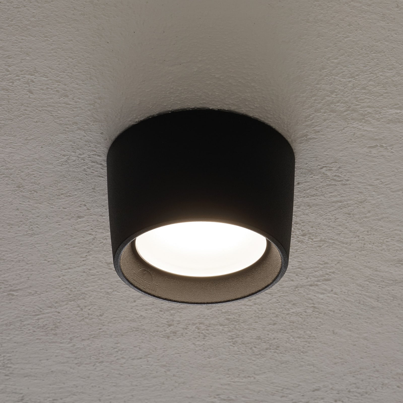 LED taklampe Livia Ø16 cm svart GX53 CCT forfra