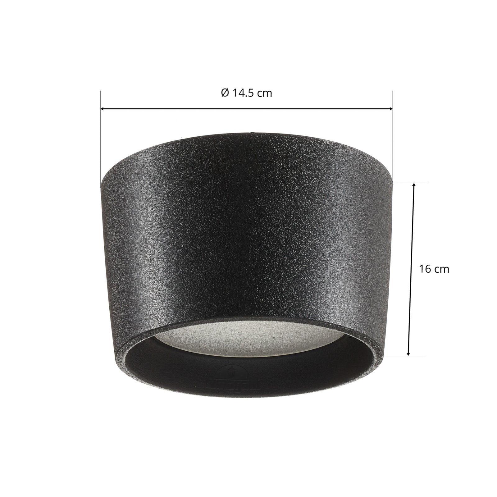 LED taklampe Livia Ø16 cm svart GX53 CCT lys justering