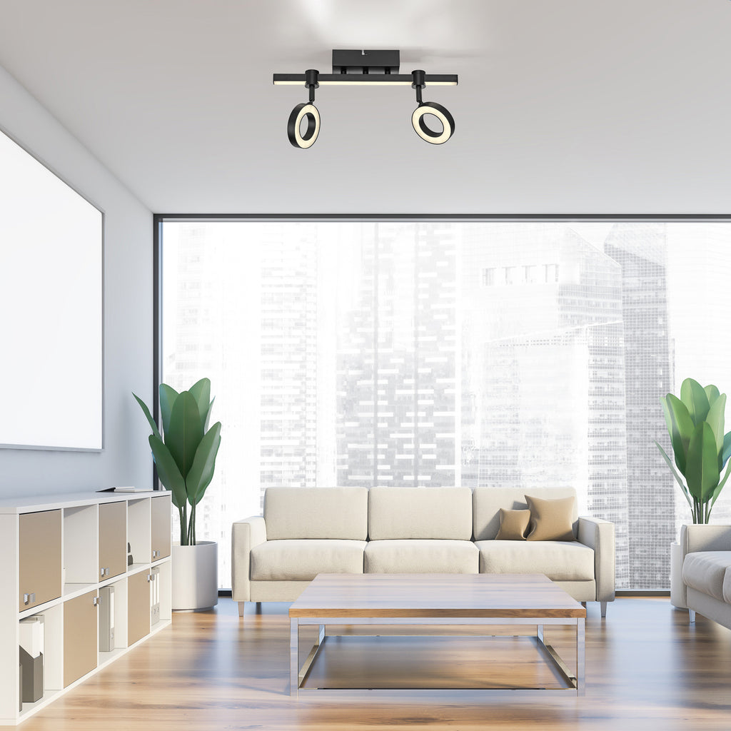 LED taklampe LOLAsmart Bileda 2-lys RGBW svart bakside