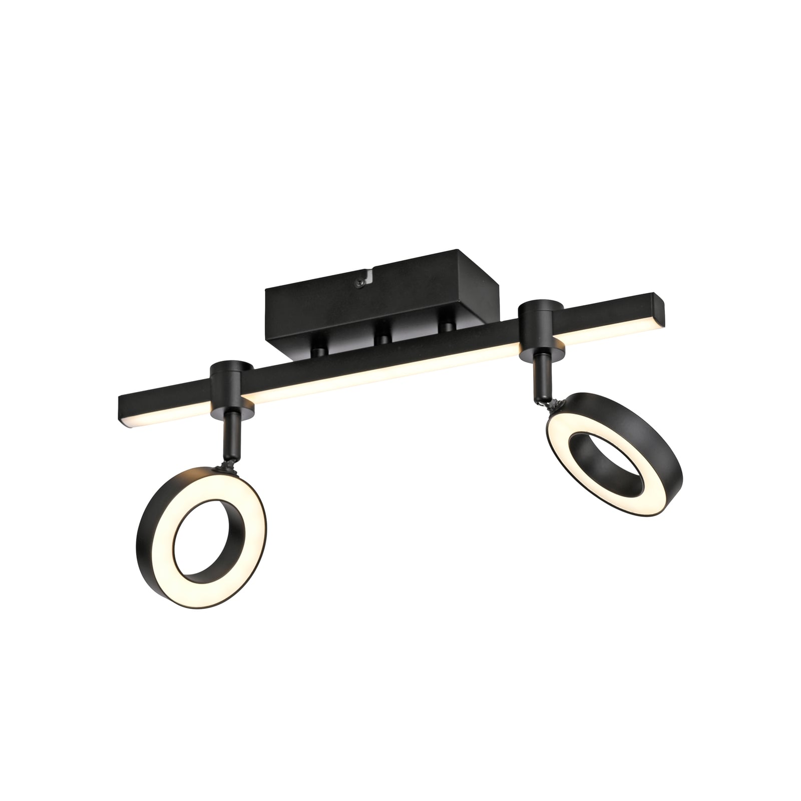 LED taklampe LOLAsmart Bileda 2-lys RGBW svart montert i rom