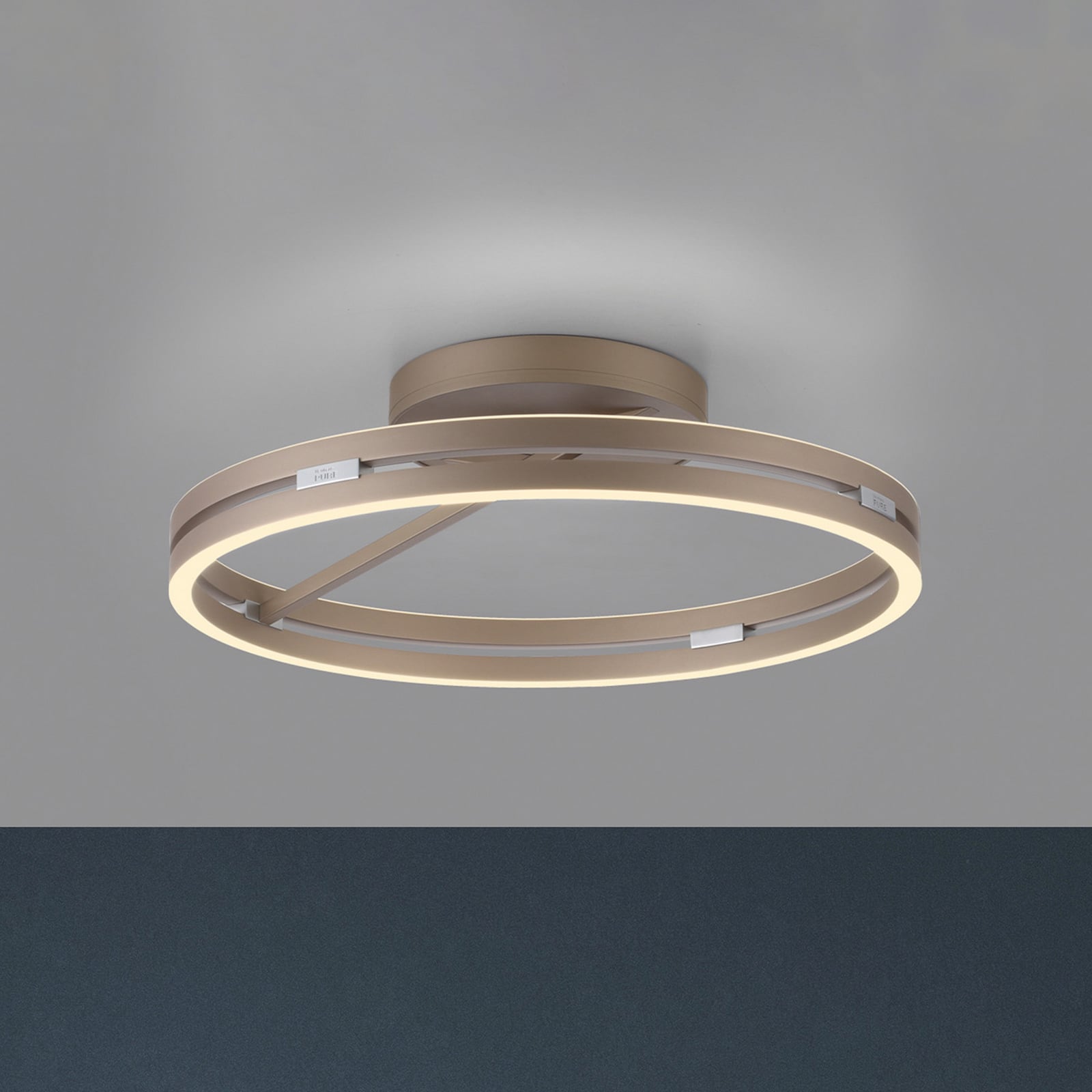 LED taklampe Loop ringformet bronse Ø60 cm CCT dimbar forfra