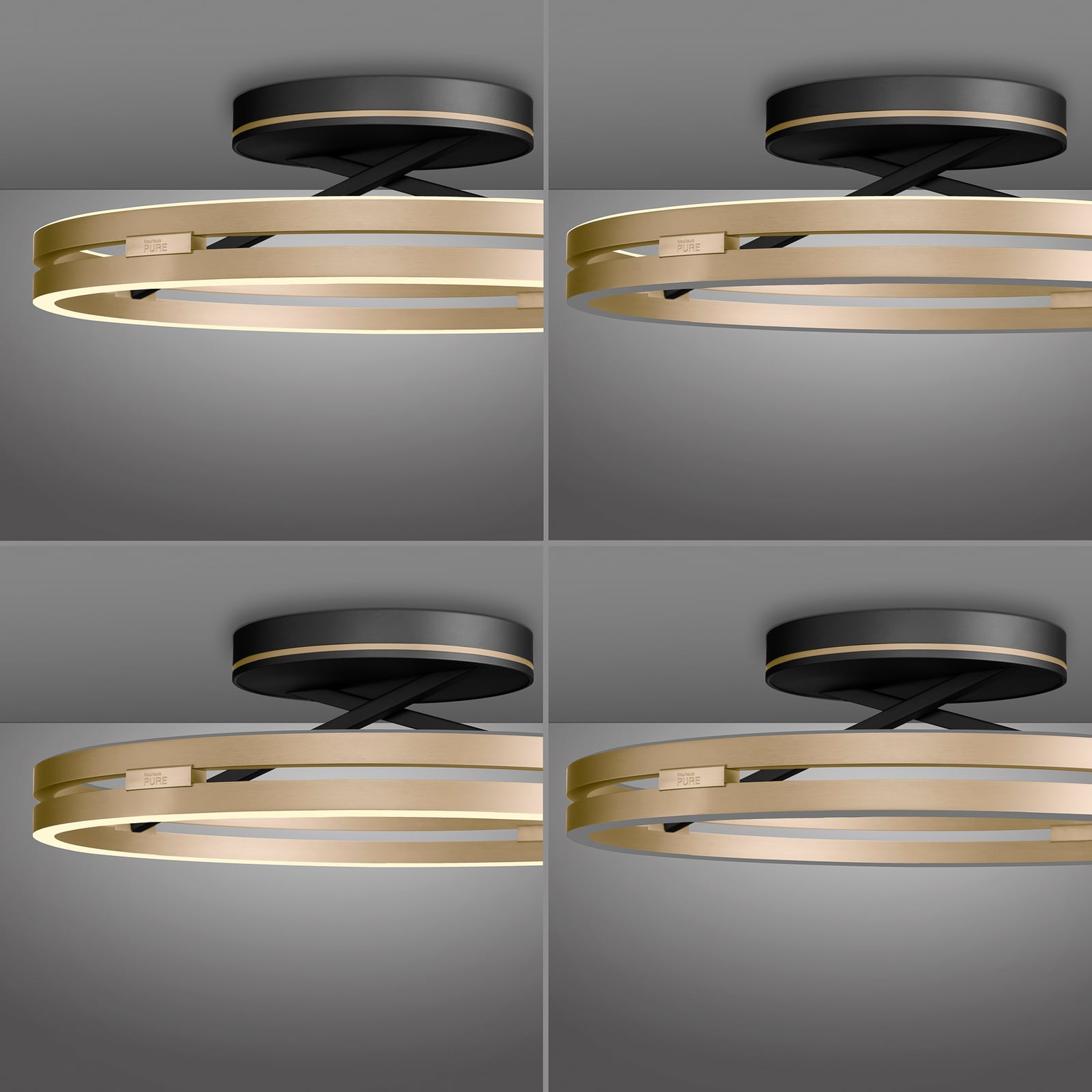 LED taklampe Loop ring CCT dimbar Ø60 cm med fjernkontroll - PURE sideprofil
