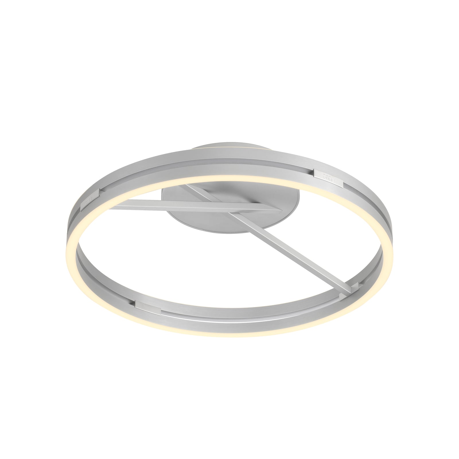 Nærbilde av aluminiumskropp på LED taklampe Loop ring dimbar Ø60 cm aluminium CCT - PURE