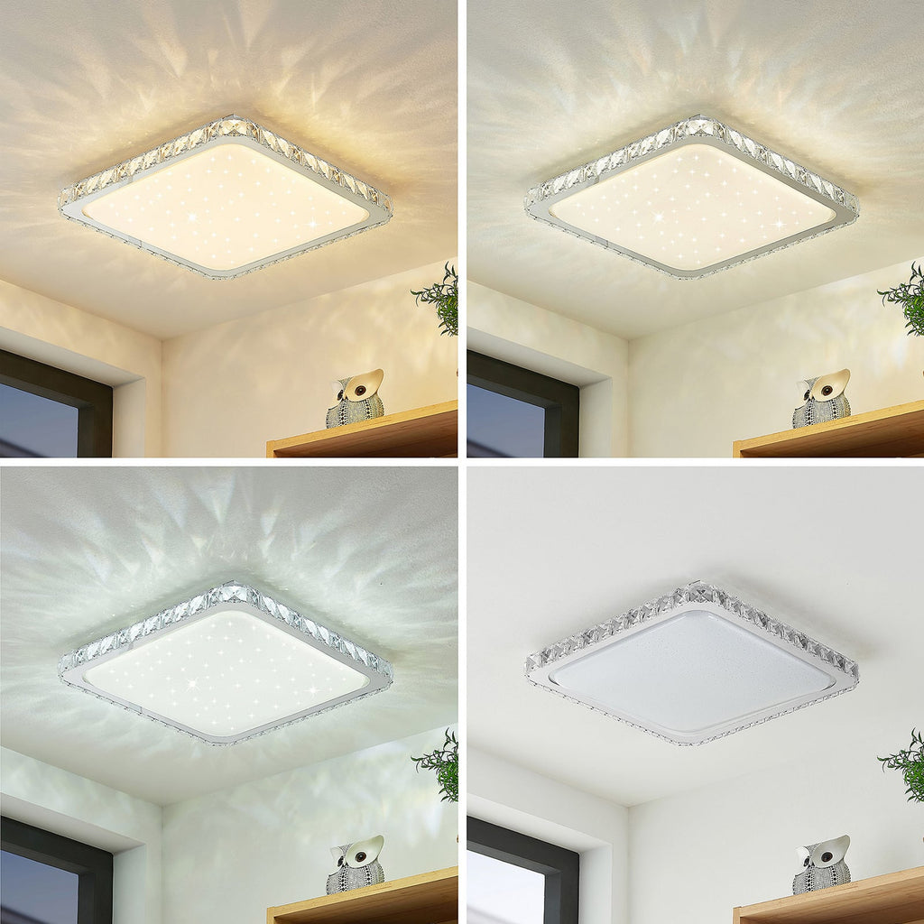 LED taklampe Lorand krystall bakside detalj