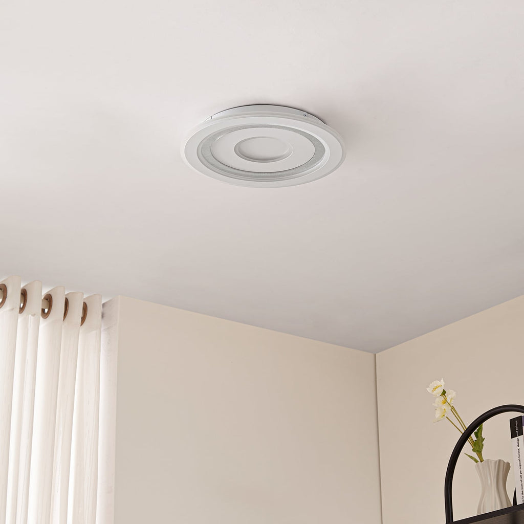 Detalj av LED taklampe Lorvik dimbar CCT hvit Ø40 cm 30W