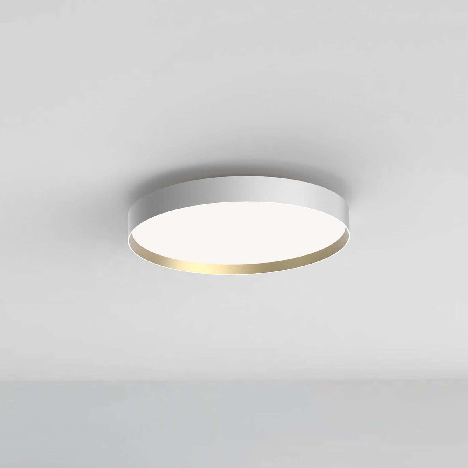 LED taklampe Lucia hvit/gull dimbar Ø45 cm forfra