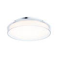 LED taklampe Luena krom glass Ø35 cm varmhvit IP44 forfra