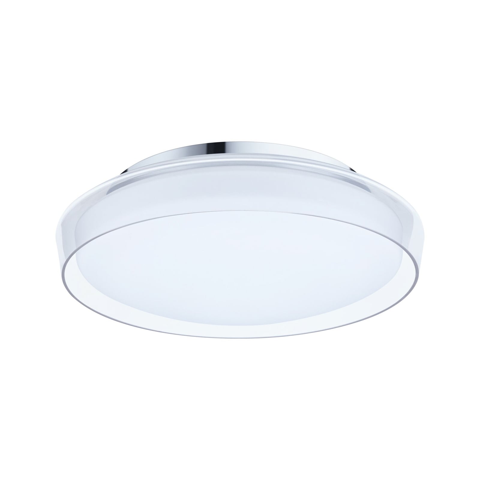 LED taklampe Luena krom glass Ø35 cm bakside