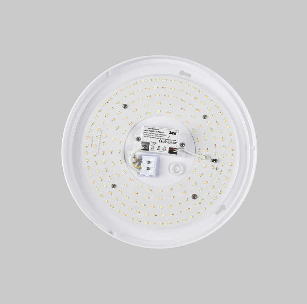 LED taklampe LUNA hvit Ø33 cm CCT 18W IP44 montert