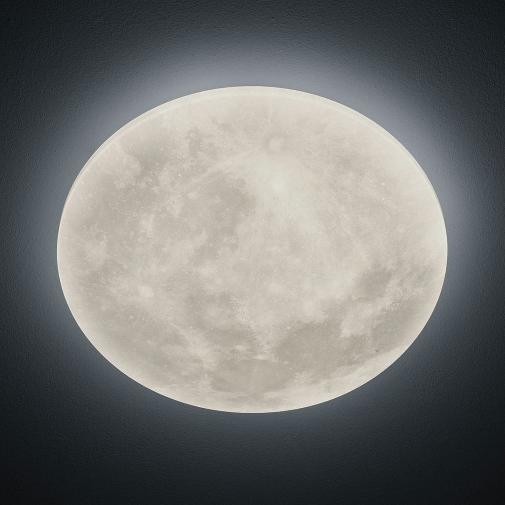 LED taklampe Lunar dimbar Ø40 cm hvit med fjernkontroll forfra