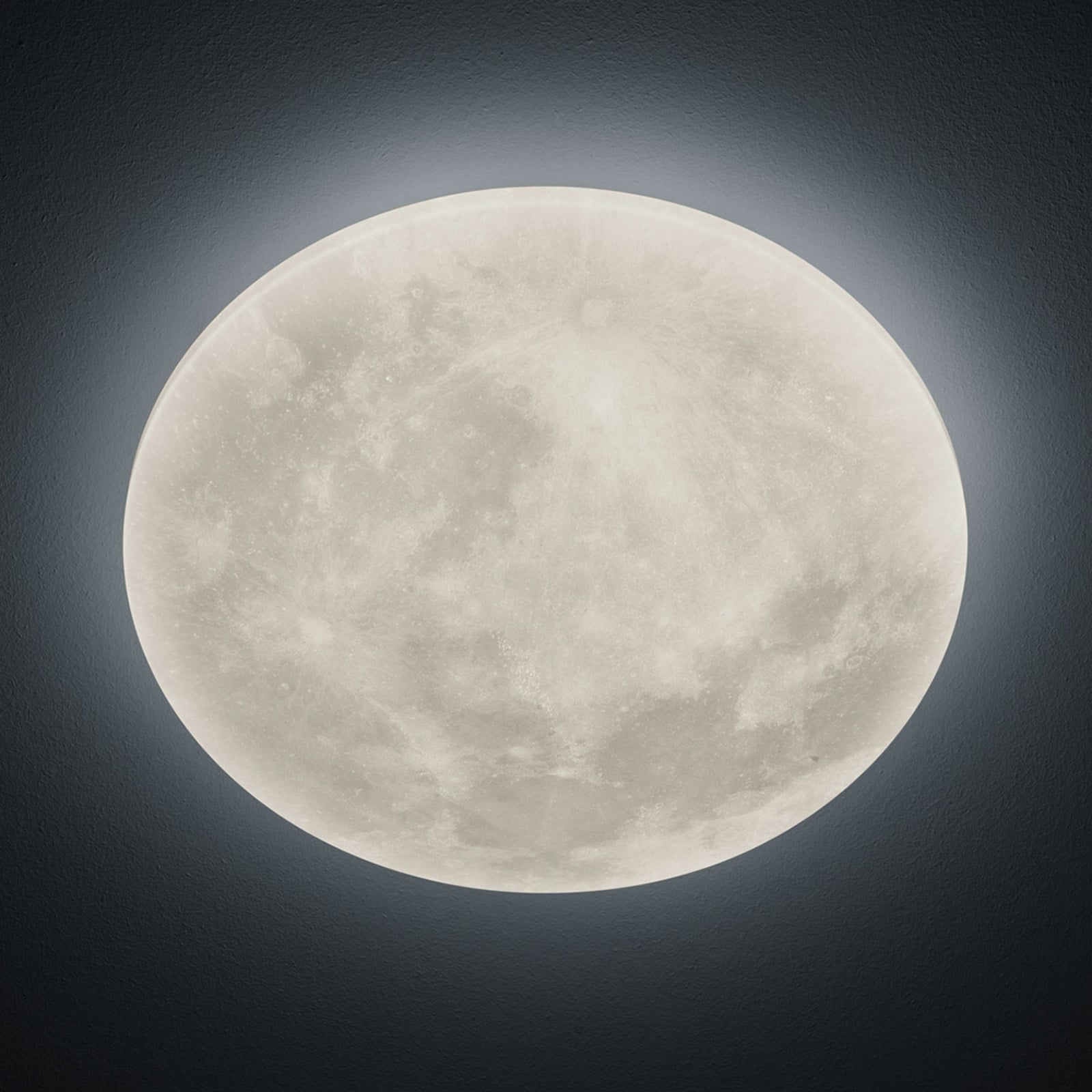LED taklampe Lunar dimbar Ø40 cm hvit med fjernkontroll forfra