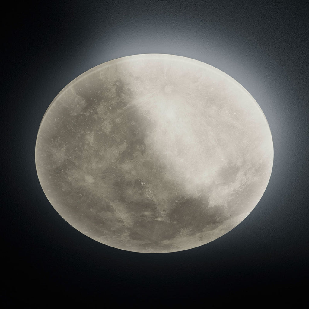 Montert LED taklampe Lunar dimbar Ø40 cm hvit med fjernkontroll i rom