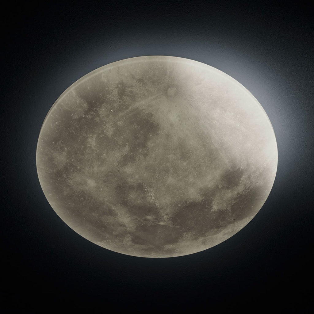 Nærbilde av LED taklampe Lunar dimbar Ø40 cm hvit med fjernkontroll