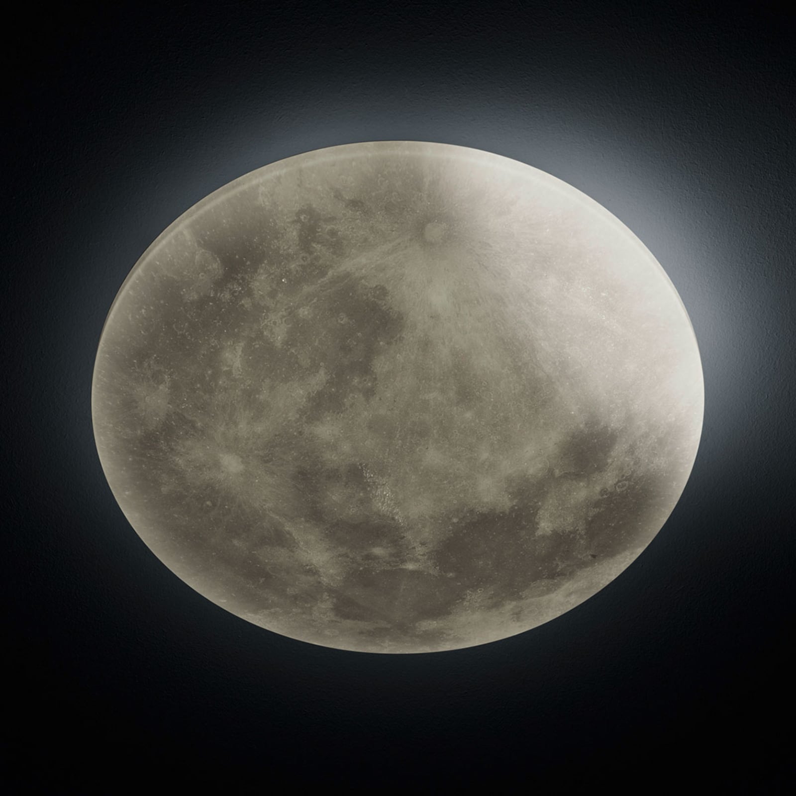 Nærbilde av LED taklampe Lunar dimbar Ø40 cm hvit med fjernkontroll