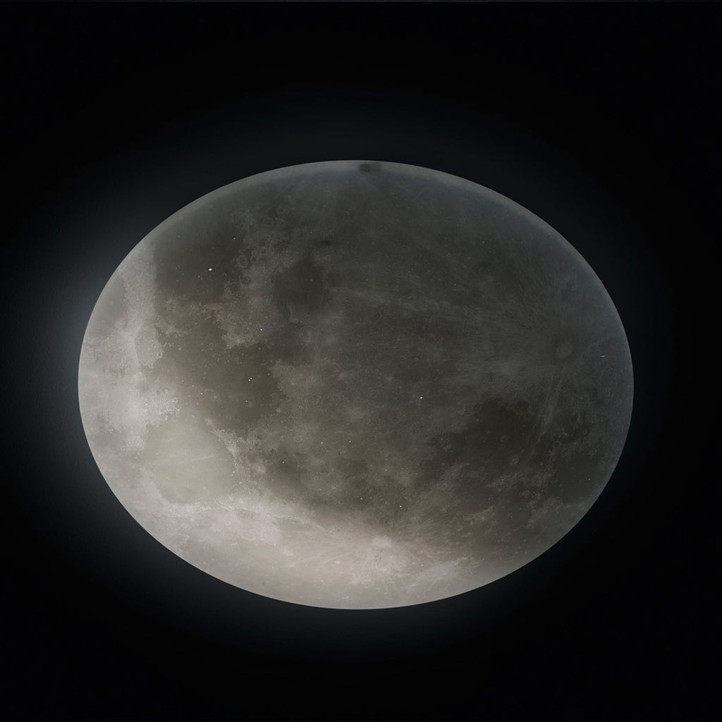 LED-taklampe Lunar dimbar med fjernkontroll Ø60 cm hvit bakside