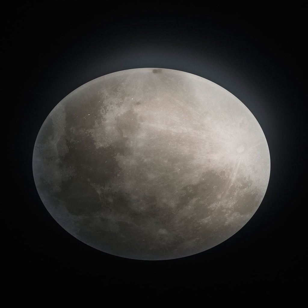 Nærbilde av LED-taklampe Lunar dimbar med fjernkontroll Ø60 cm hvit