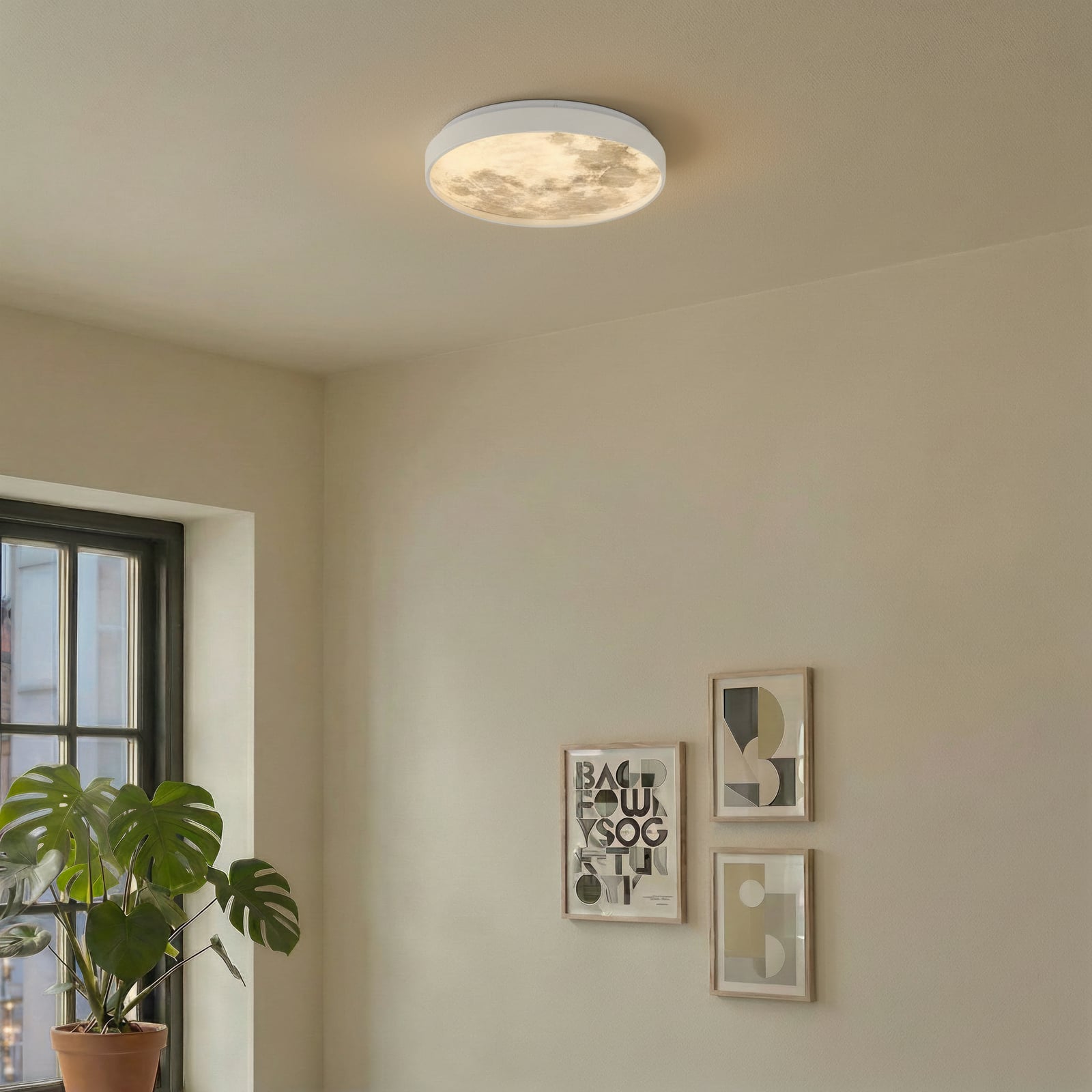 Detaljbilde av LED taklampe Lune akryl grå