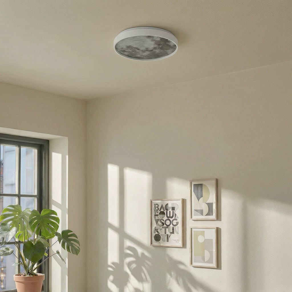 Bakside av LED taklampe Lune akryl grå