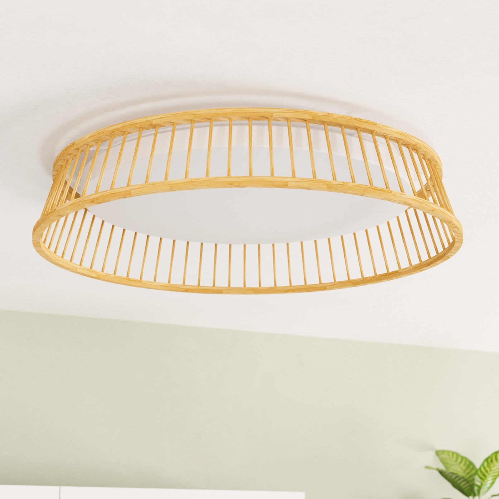 LED taklampe Luppineria trefletting hvit Ø45 cm bakside