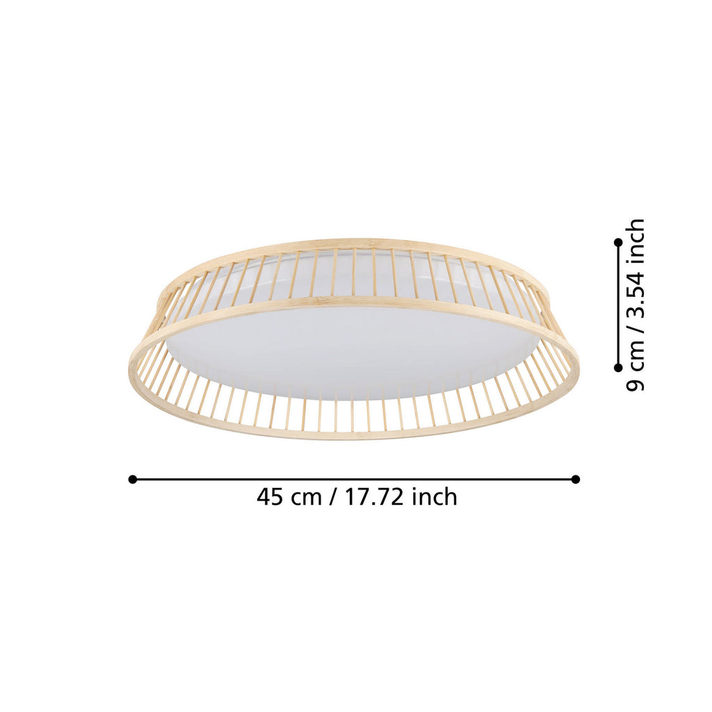Detalj av LED taklampe Luppineria trefletting hvit Ø45 cm