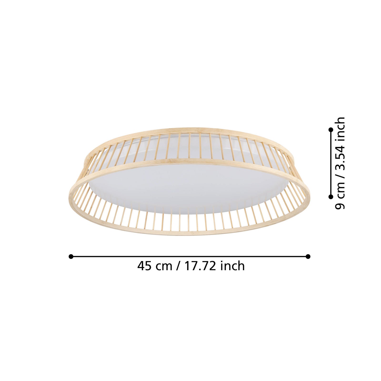 Detalj av LED taklampe Luppineria trefletting hvit Ø45 cm