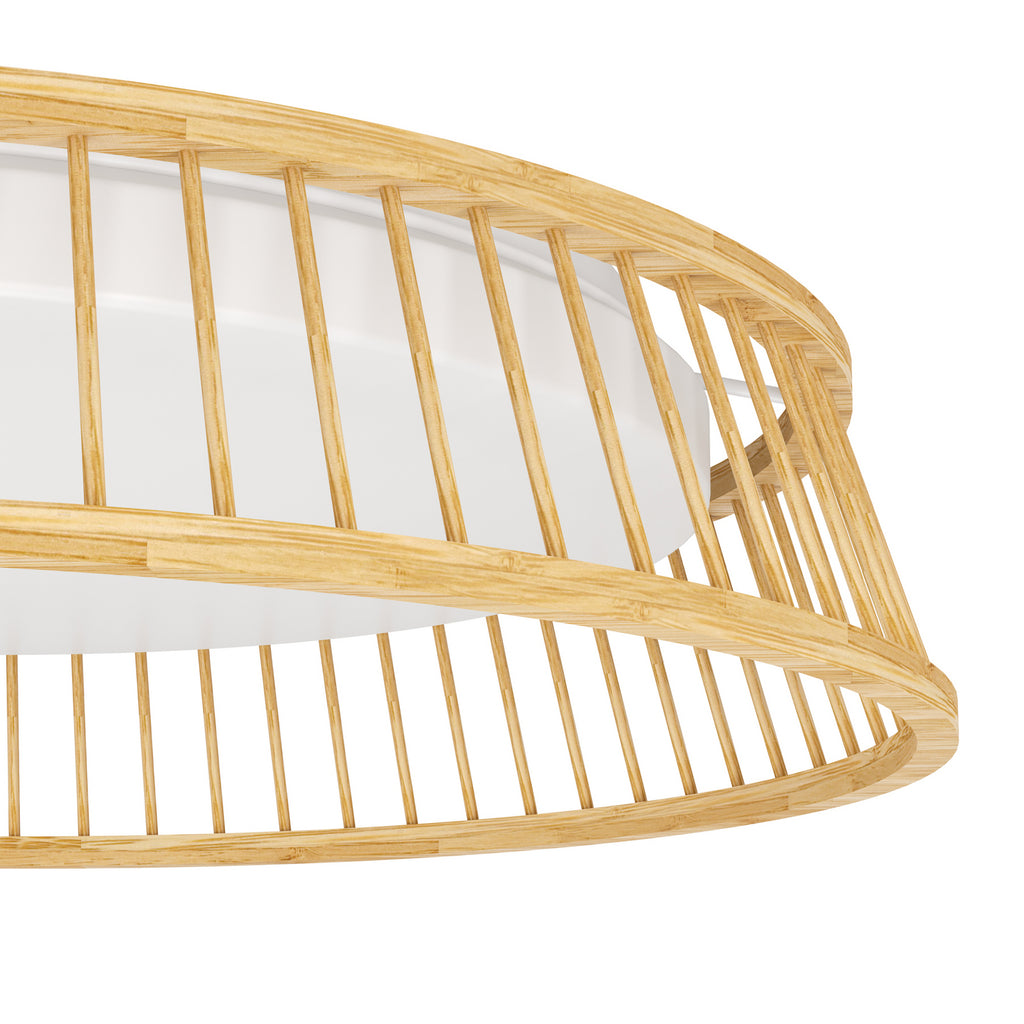 Sideprofil av LED taklampe Luppineria trefletting hvit Ø45 cm