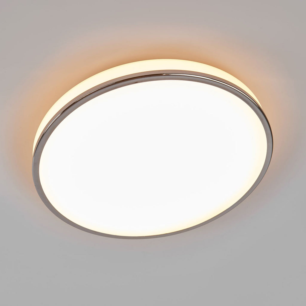 LED taklampe Lyss krom glass Ø40 cm bakside