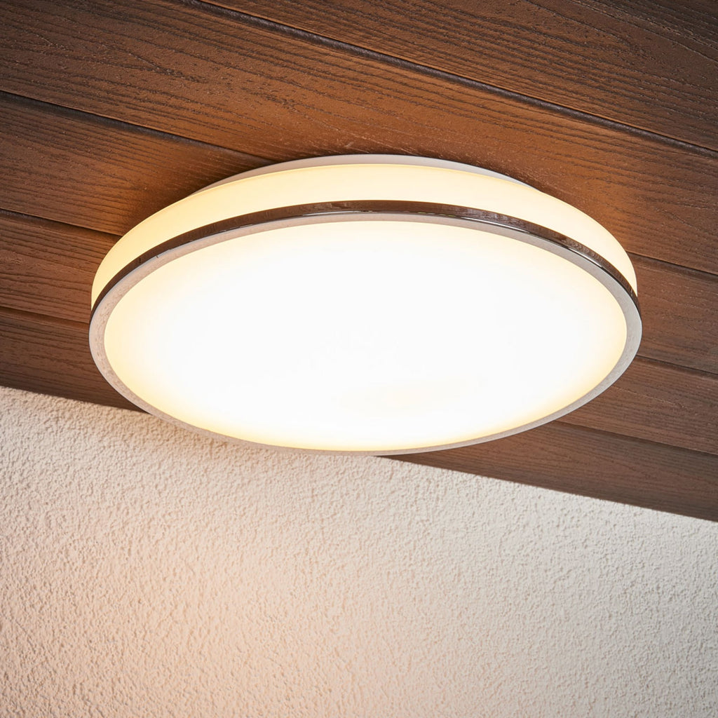 LED taklampe Lyss krom glass Ø40 cm detalj