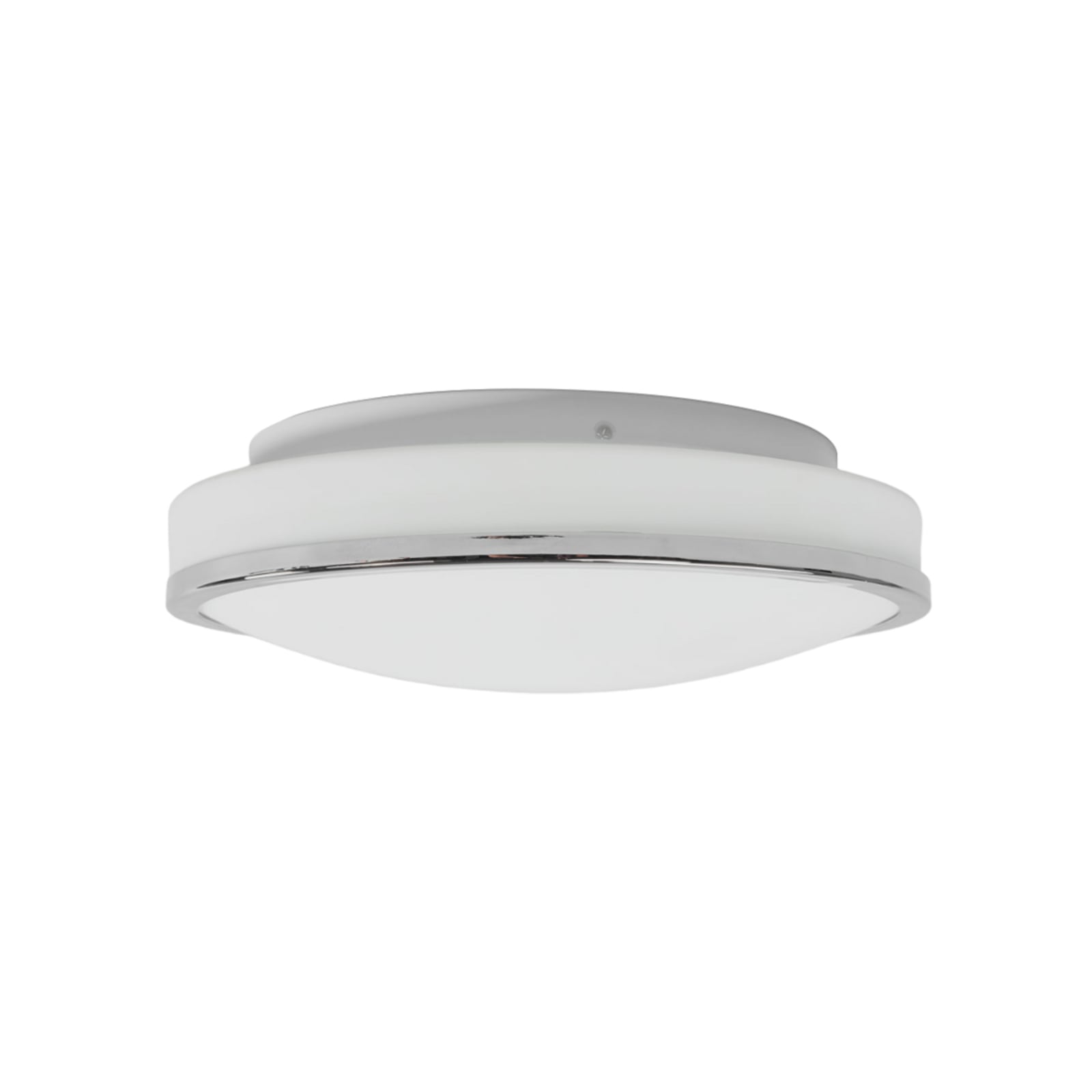LED-taklampe Lyss krom og glass Ø28 cm IP44 nærbilde av glass