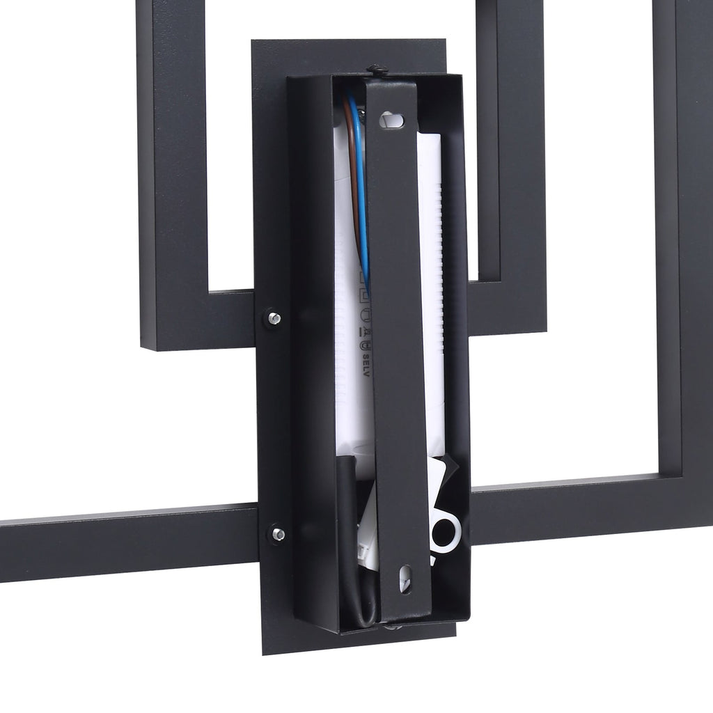LED taklampe Madamo svart aluminium 30x30 cm sideprofil
