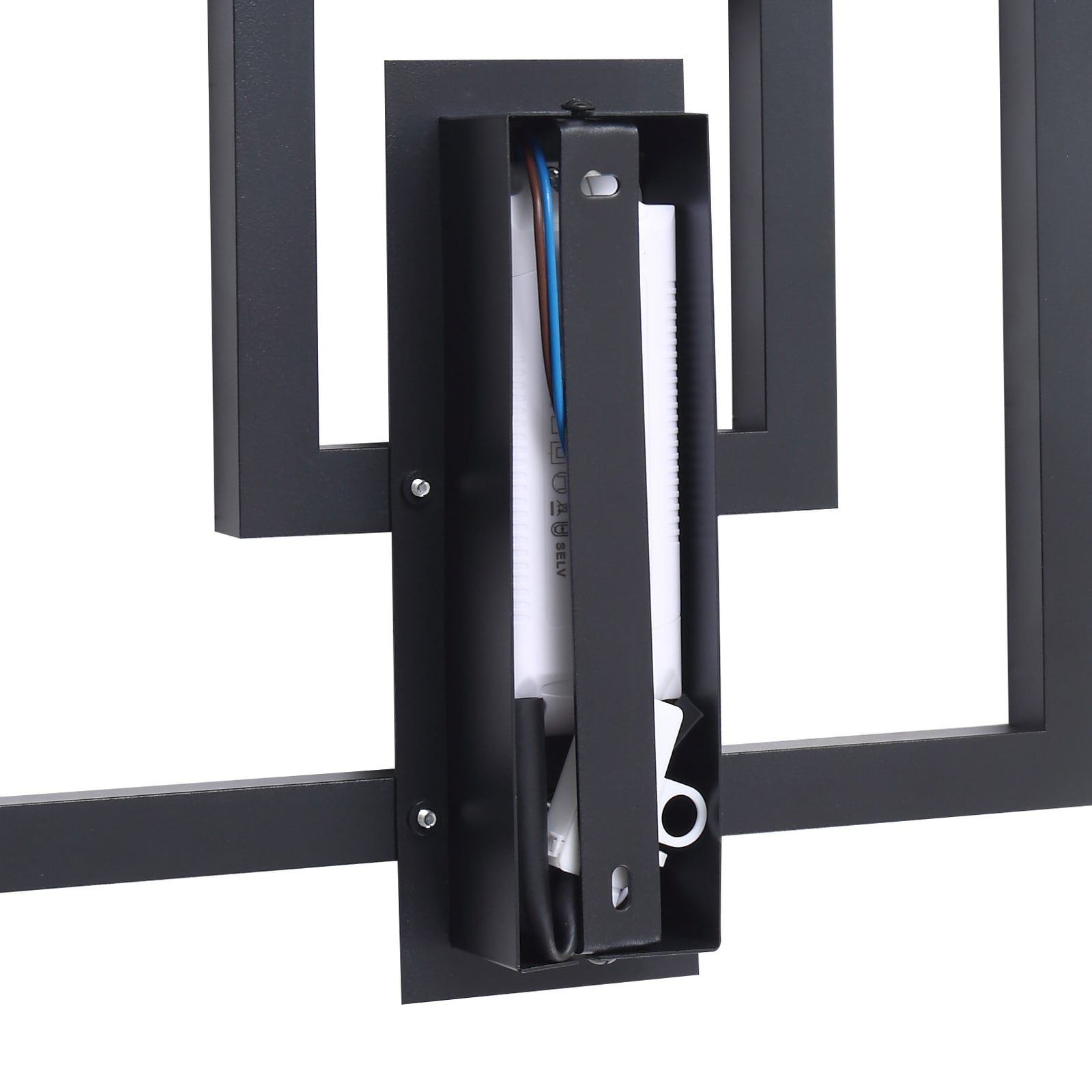 LED taklampe Madamo svart aluminium 30x30 cm sideprofil