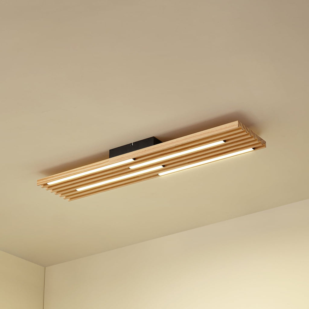 LED taklampe Madero furu 90x20 cm varmhvit 14W forfra