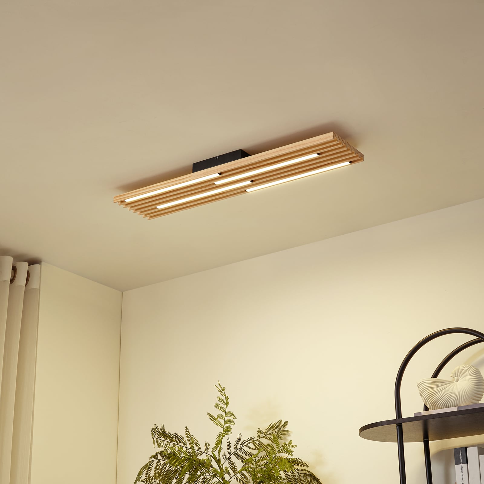 LED taklampe Madero furu 90x20 cm varmhvit 14W bakside