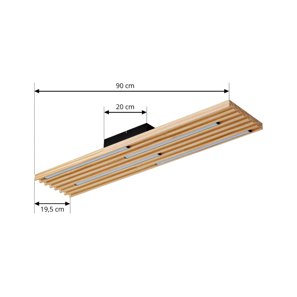 LED taklampe Madero furu 90x20 cm varmhvit 14W nærbilde av LED-lys