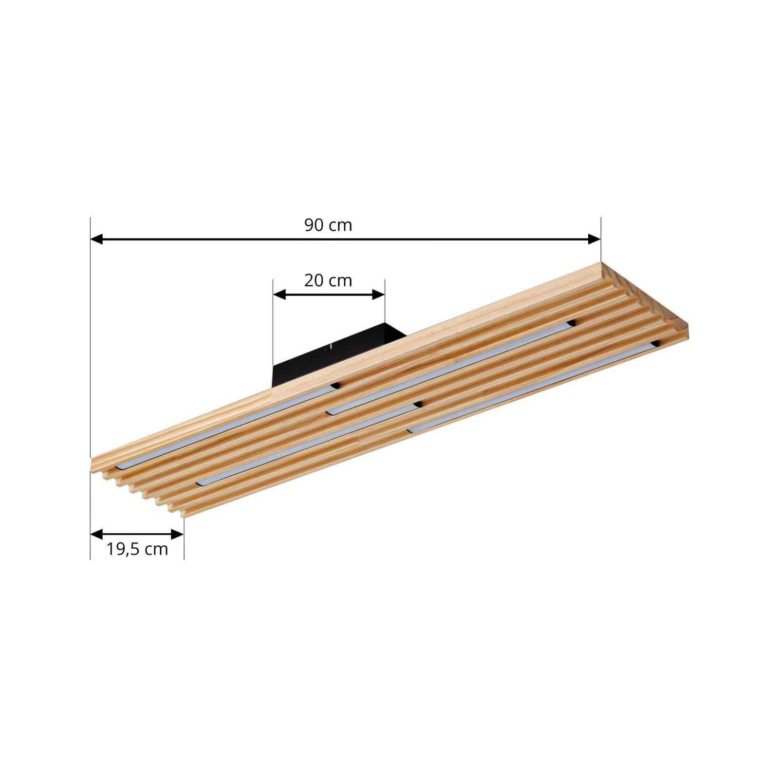 LED taklampe Madero furu 90x20 cm varmhvit 14W nærbilde av LED-lys