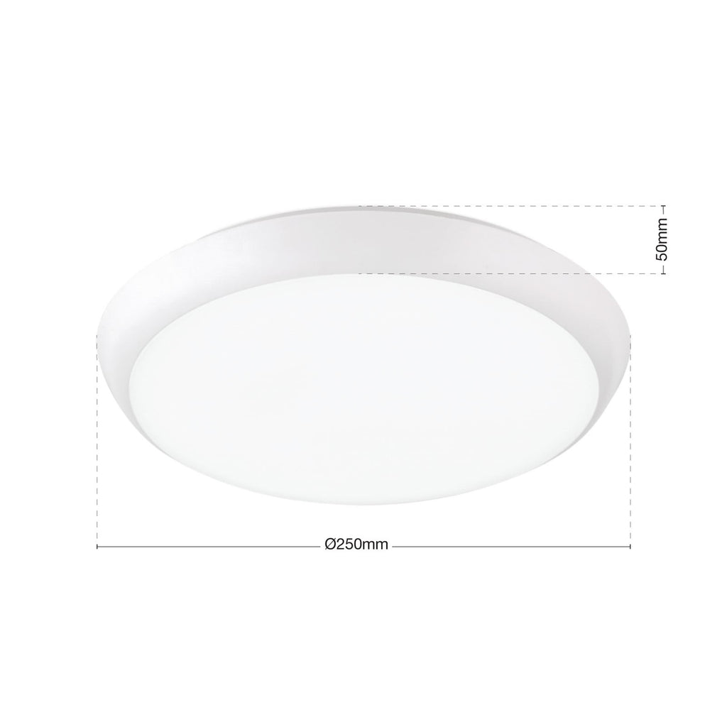 LED taklampe Maggy Ø25 cm hvit CCT IP65 med dekorringer bakside