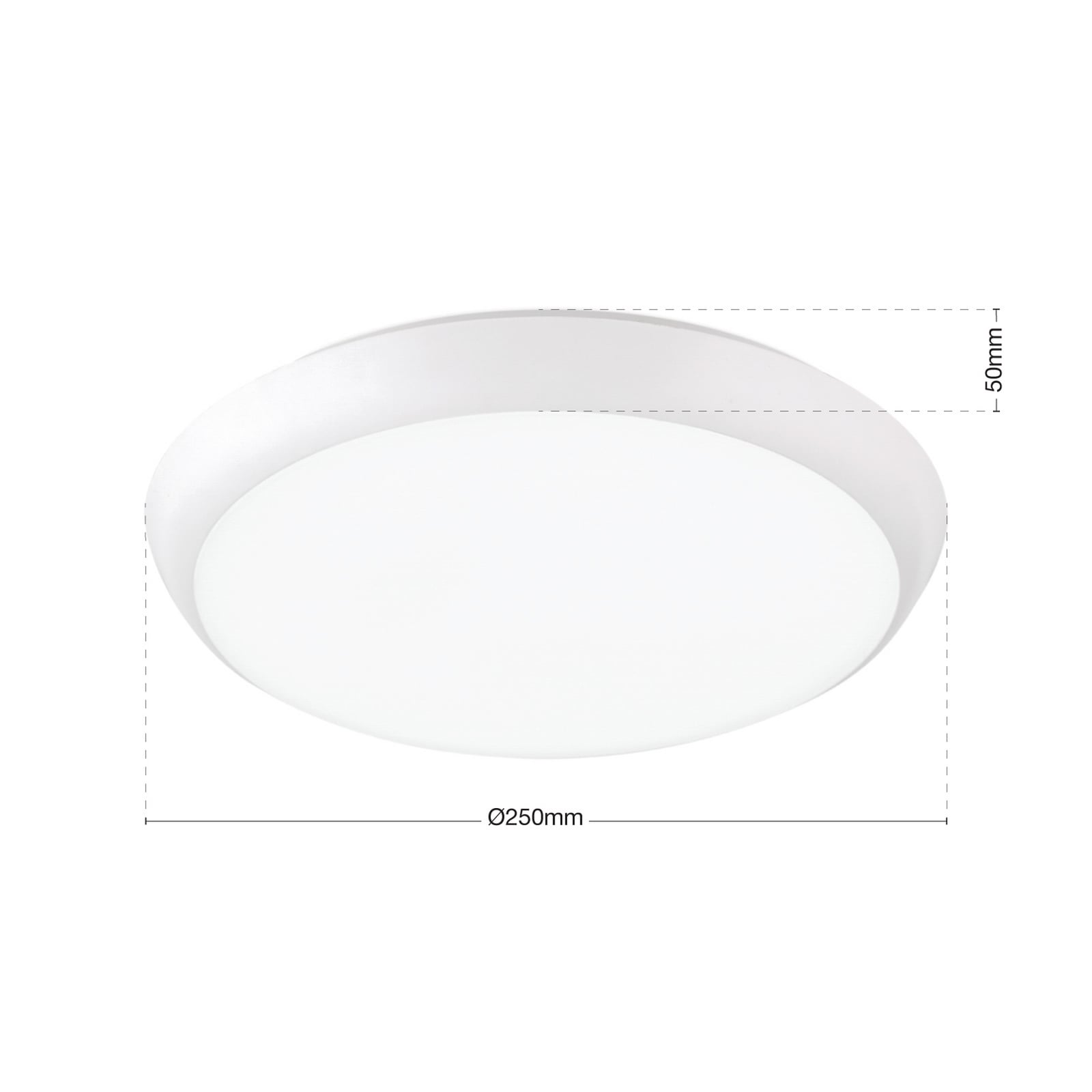 LED taklampe Maggy Ø25 cm hvit CCT IP65 med dekorringer bakside