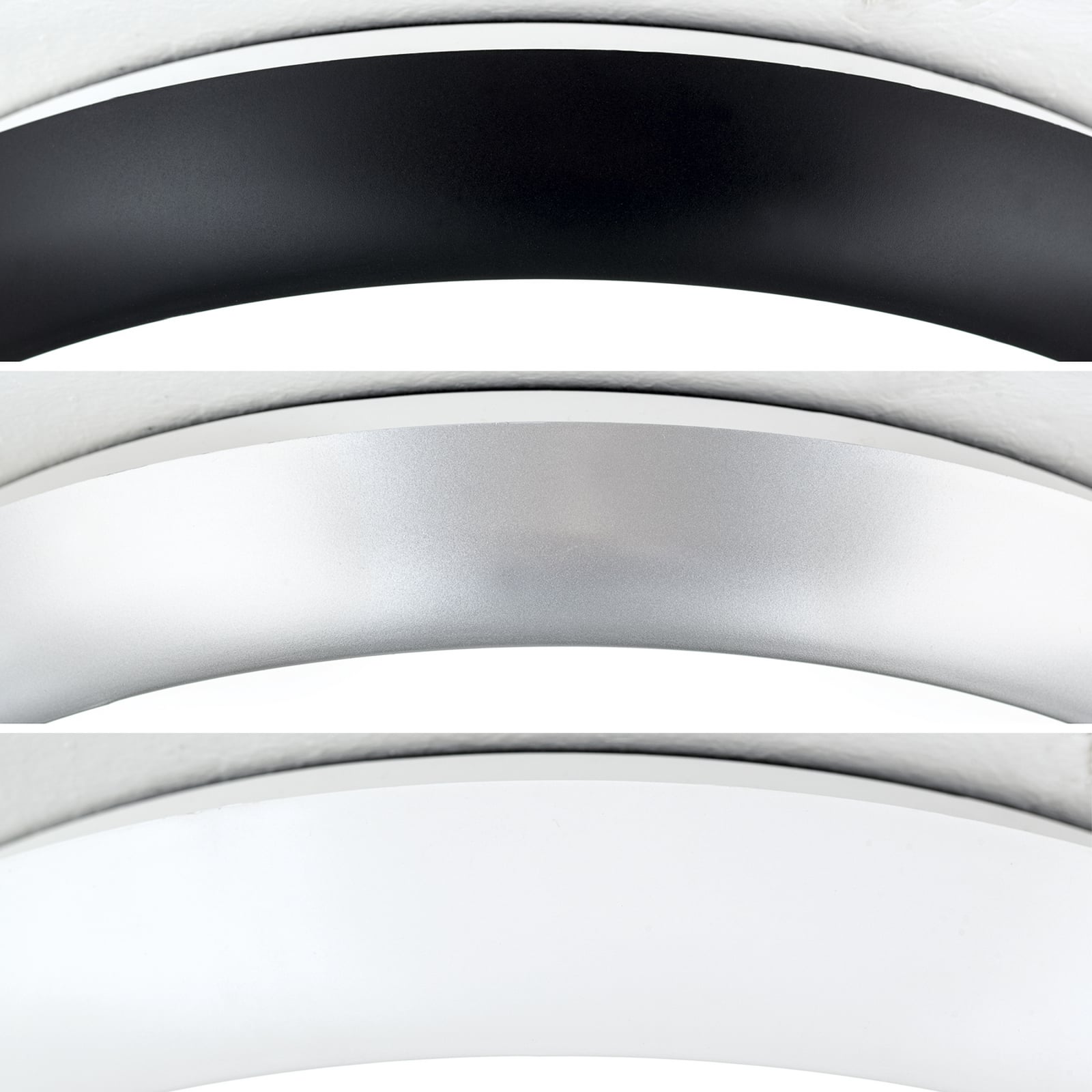 LED taklampe Maggy Ø25 cm hvit CCT IP65 med svart dekorring