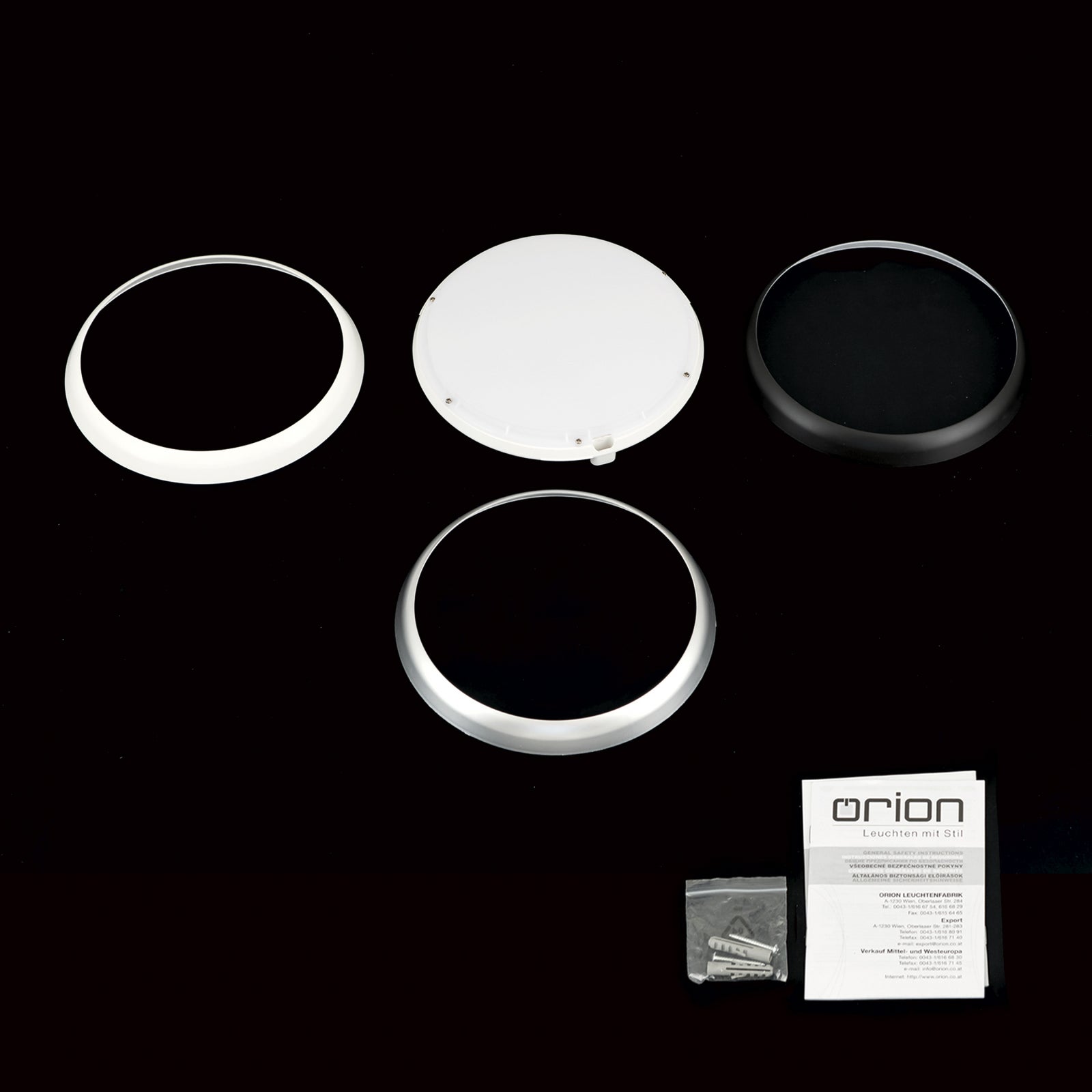 LED taklampe Maggy Ø25 cm hvit CCT IP65 med sølv dekorring