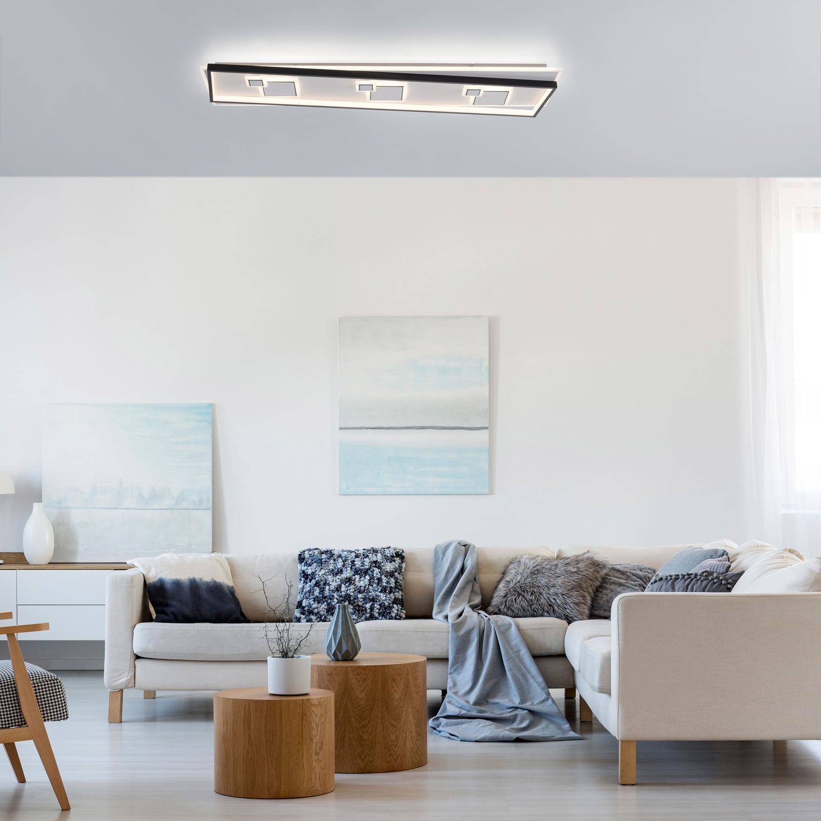 LED taklampe Mailak svart aluminium 97 cm bakside