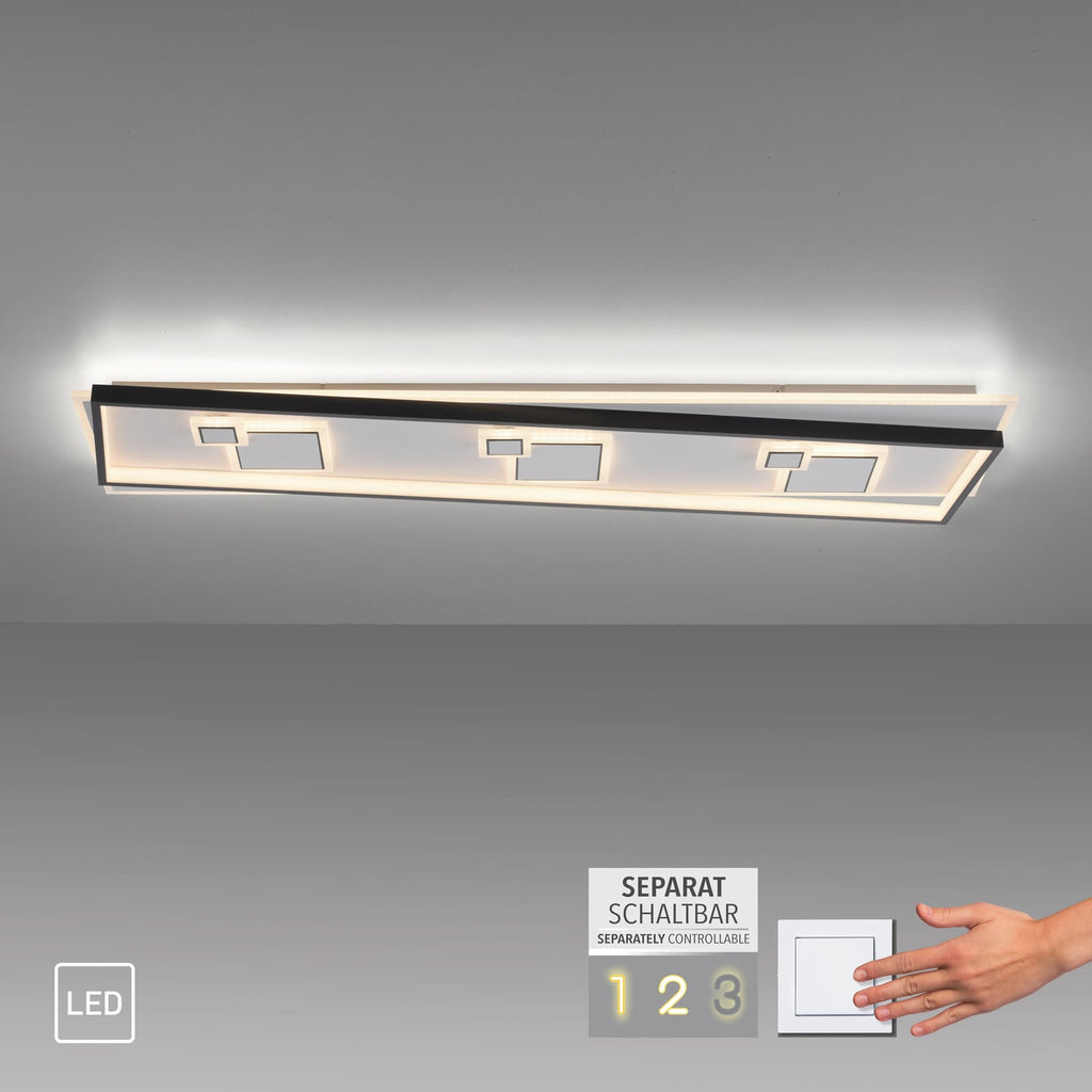 LED taklampe Mailak svart aluminium oversikt