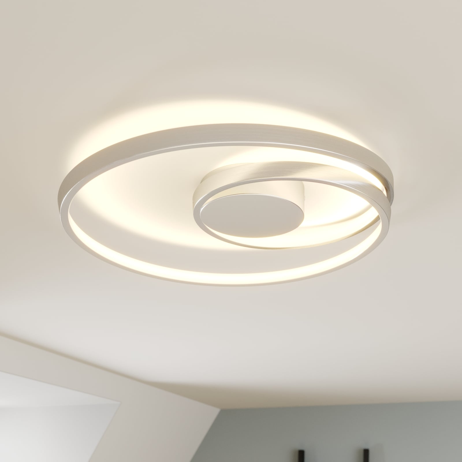 LED taklampe Maire dimbar krom aluminium forfra