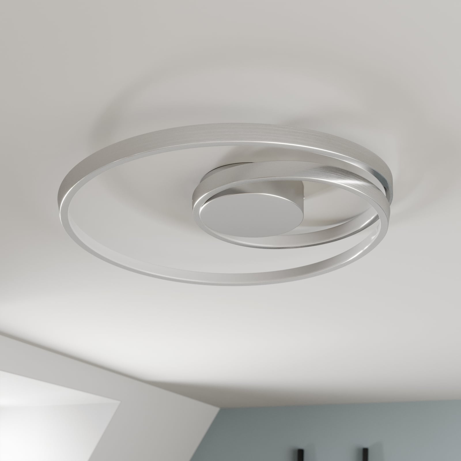Detalj av LED taklampe Maire dimbar krom aluminium