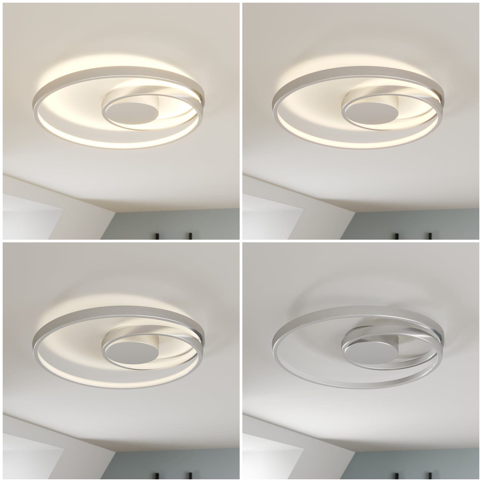 LED taklampe Maire dimbar krom aluminium Ø50 cm 26W - Lucande